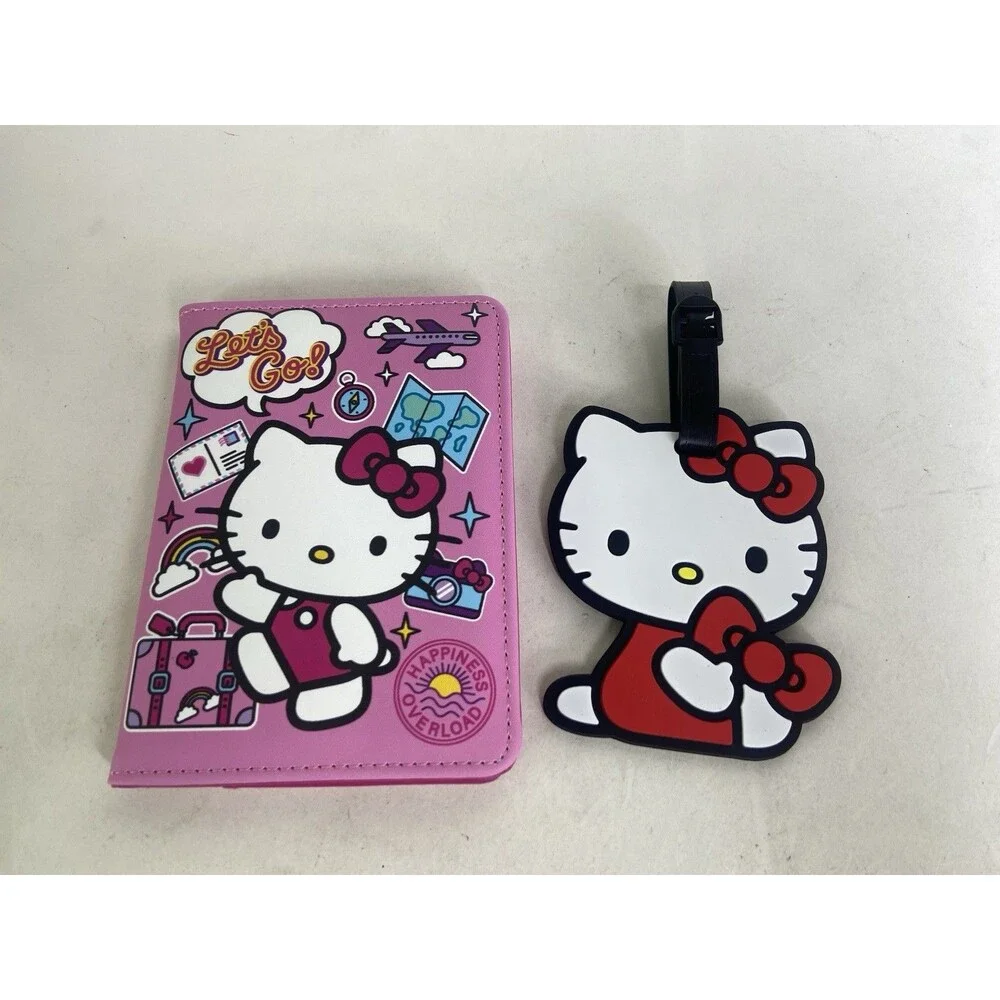 Sanrio Hello Kitty Travelers Passport Document Booklet Wallet with Luggage Tag